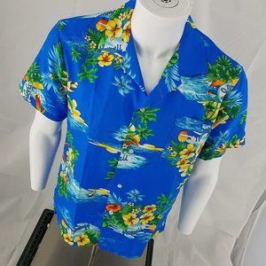 VTG Hawaiian Shirt Aikane 100% Polyester Medium